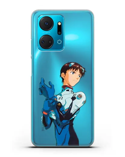Чехол аниме Евангелион - Синдзи силиконовый для Honor X7a Plus