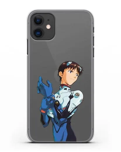 Чехол аниме Евангелион - Синдзи силиконовый для iPhone 11