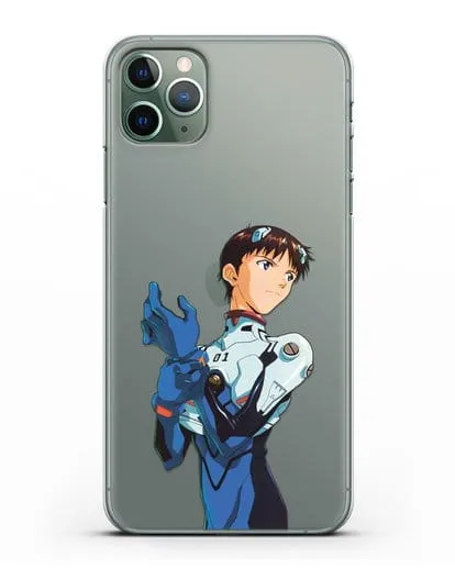 Чехол аниме Евангелион - Синдзи силиконовый для iPhone 11 Pro