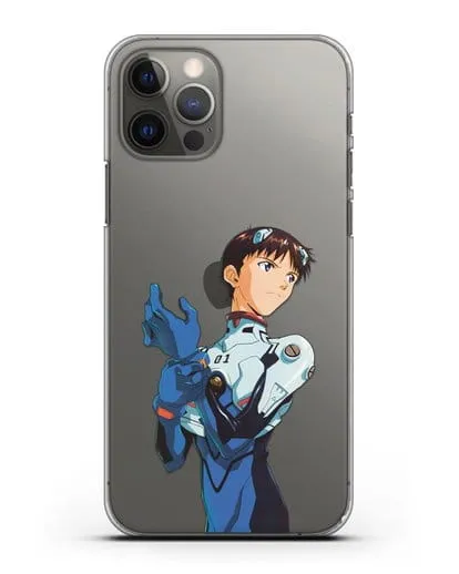 Чехол аниме Евангелион - Синдзи силиконовый для iPhone 12 Pro