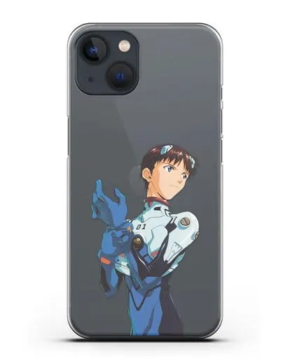 Чехол аниме Евангелион - Синдзи силиконовый для iPhone 13 Mini