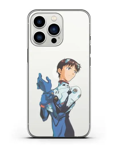 Чехол аниме Евангелион - Синдзи силиконовый для iPhone 13 Pro