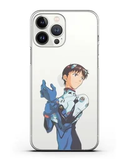 Чехол аниме Евангелион - Синдзи силиконовый для iPhone 13 Pro Max