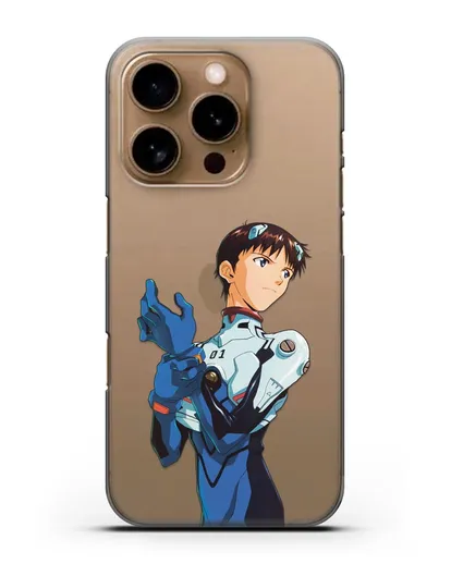 Чехол аниме Евангелион - Синдзи силиконовый для iPhone 16 Pro