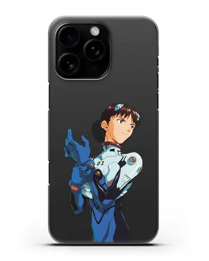Чехол аниме Евангелион - Синдзи силиконовый для iPhone 16 Pro Max