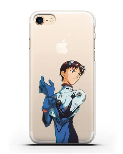 Чехол аниме Евангелион - Синдзи силиконовый для iPhone 7