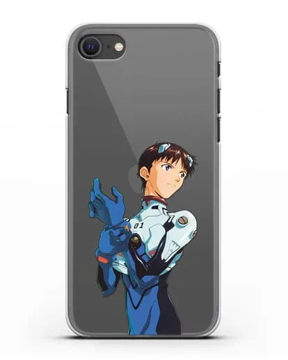 Чехол аниме Евангелион - Синдзи силиконовый для iPhone SE 2020