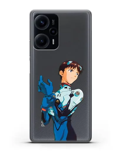 Чехол аниме Евангелион - Синдзи силиконовый для Xiaomi Poco F5