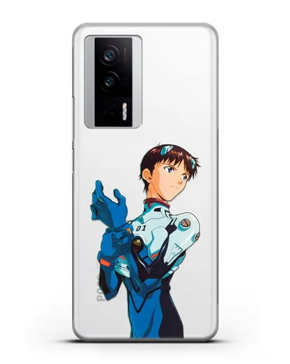 Чехол аниме Евангелион - Синдзи силиконовый для Xiaomi Poco F5 Pro
