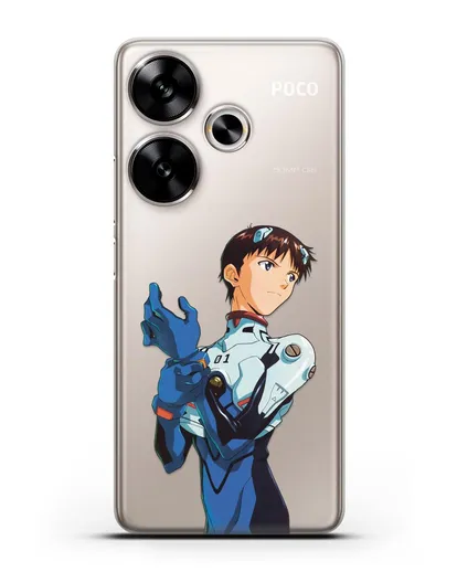 Чехол аниме Евангелион - Синдзи силиконовый для Xiaomi Poco F6