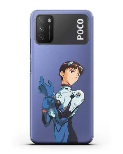 Чехол аниме Евангелион - Синдзи силиконовый для Xiaomi Poco M3