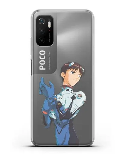 Чехол аниме Евангелион - Синдзи силиконовый для Xiaomi Poco M3 Pro