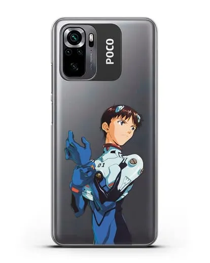 Чехол аниме Евангелион - Синдзи силиконовый для Xiaomi Poco M5s