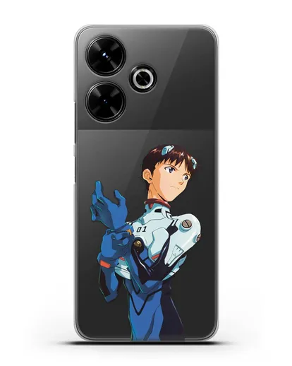 Чехол аниме Евангелион - Синдзи силиконовый для Xiaomi Poco M6