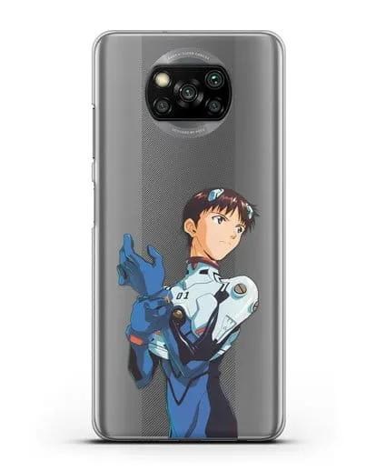 Чехол аниме Евангелион - Синдзи силиконовый для Xiaomi Poco X3
