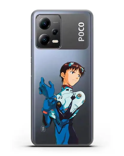 Чехол аниме Евангелион - Синдзи силиконовый для Xiaomi Poco X5