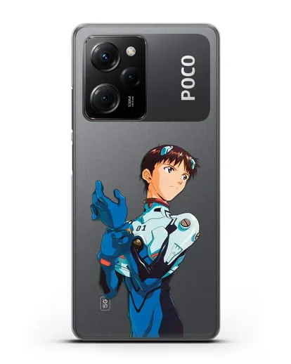 Чехол аниме Евангелион - Синдзи силиконовый для Xiaomi Poco X5 Pro