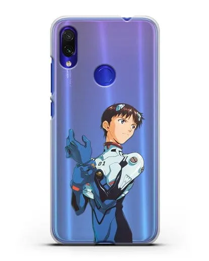Чехол аниме Евангелион - Синдзи силиконовый для Xiaomi Redmi Note 7