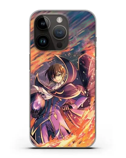 Чехол аниме Код Гиас - Лелуш в огне силиконовый для iPhone 14 Pro