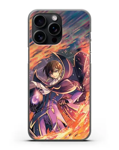 Чехол аниме Код Гиас - Лелуш в огне силиконовый для iPhone 15 Pro Max