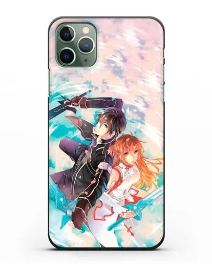 Чехол аниме Мастера меча онлайн - Кирито и Асуна силиконовый для iPhone 11 Pro Max