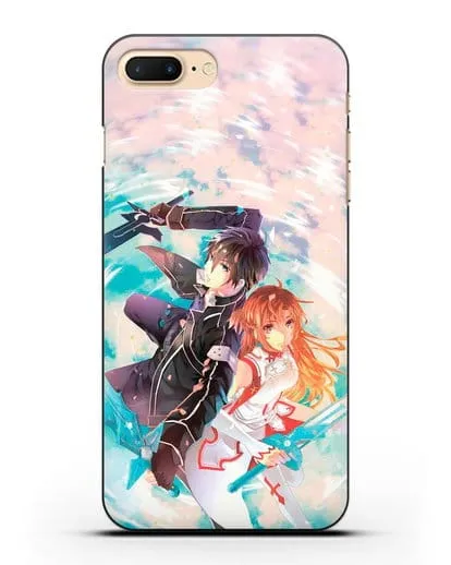 Чехол аниме Мастера меча онлайн - Кирито и Асуна силиконовый для iPhone 8 Plus
