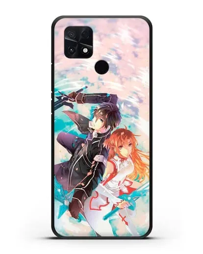 Чехол аниме Мастера меча онлайн - Кирито и Асуна силиконовый для Xiaomi Poco C40