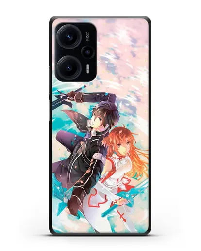 Чехол аниме Мастера меча онлайн - Кирито и Асуна силиконовый для Xiaomi Poco F5