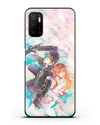 Чехол аниме Мастера меча онлайн - Кирито и Асуна силиконовый для Xiaomi Poco M3 Pro