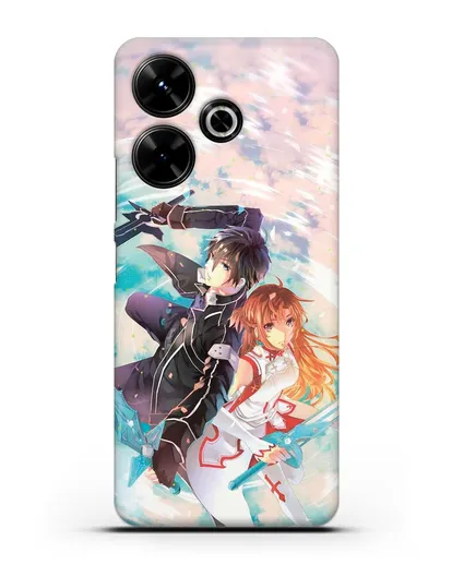 Чехол аниме Мастера меча онлайн - Кирито и Асуна силиконовый для Xiaomi Poco M6