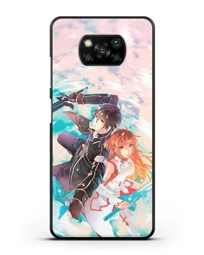 Чехол аниме Мастера меча онлайн - Кирито и Асуна силиконовый для Xiaomi Poco X3