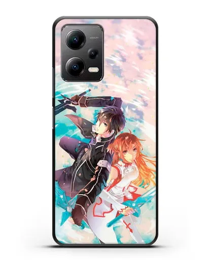 Чехол аниме Мастера меча онлайн - Кирито и Асуна силиконовый для Xiaomi Poco X5