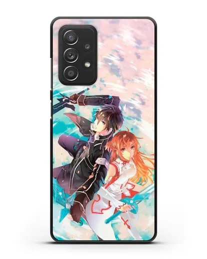 Чехол аниме Мастера меча онлайн - Кирито и Асуна силиконовый для Samsung Galaxy A53