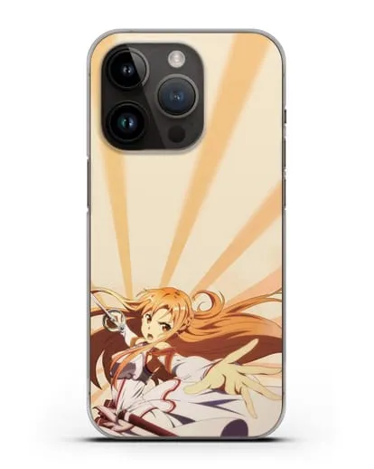 Чехол аниме Мастера меча онлайн - Фехтовальщица Асуна силиконовый для iPhone 14 Pro