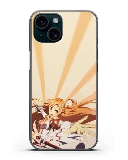 Чехол аниме Мастера меча онлайн - Фехтовальщица Асуна силиконовый для iPhone 15