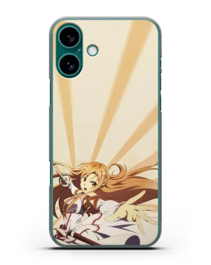 Чехол аниме Мастера меча онлайн - Фехтовальщица Асуна силиконовый для iPhone 16 Plus