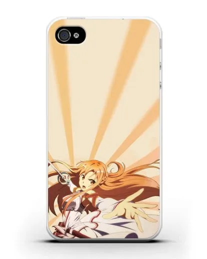 Чехол аниме Мастера меча онлайн - Фехтовальщица Асуна силиконовый для iPhone 4/4s
