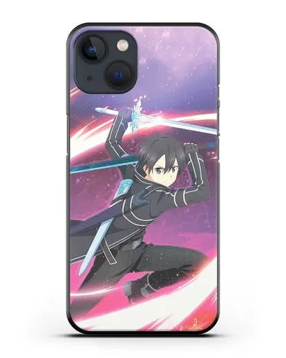 Чехол аниме Мастера меча онлайн - Кирито в бою силиконовый для iPhone 13 Mini