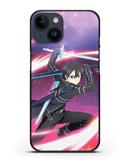 Чехол аниме Мастера меча онлайн - Кирито в бою силиконовый для iPhone 14