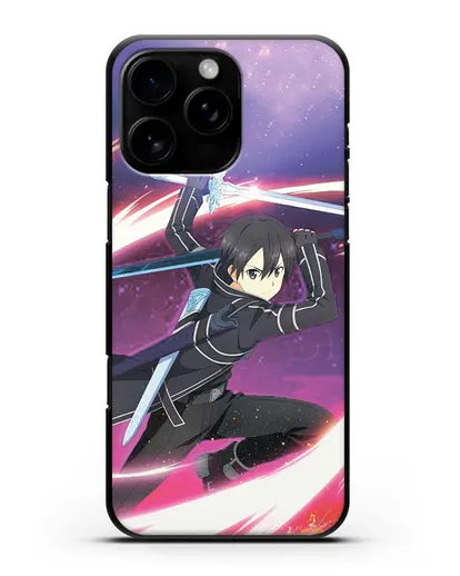 Чехол аниме Мастера меча онлайн - Кирито в бою силиконовый для iPhone 16 Pro Max