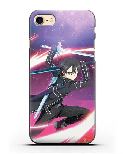 Чехол аниме Мастера меча онлайн - Кирито в бою силиконовый для iPhone 8