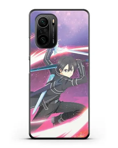 Чехол аниме Мастера меча онлайн - Кирито в бою силиконовый для Xiaomi Poco F3