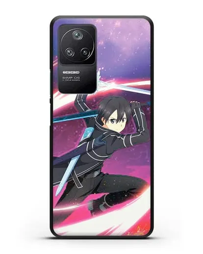 Чехол аниме Мастера меча онлайн - Кирито в бою силиконовый для Xiaomi Poco F4