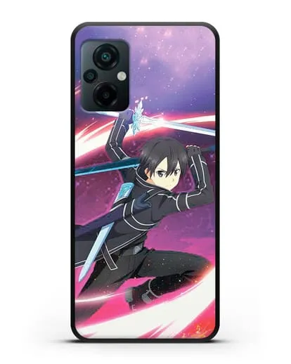 Чехол аниме Мастера меча онлайн - Кирито в бою силиконовый для Xiaomi Poco M5