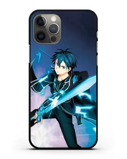 Чехол аниме Мастера меча онлайн - Черный мечник Кирито силиконовый для iPhone 12 Pro