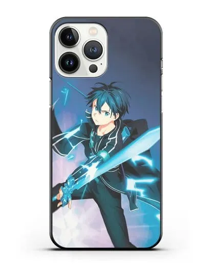 Чехол аниме Мастера меча онлайн - Черный мечник Кирито силиконовый для iPhone 13 Pro Max
