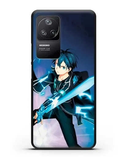 Чехол аниме Мастера меча онлайн - Черный мечник Кирито силиконовый для Xiaomi Poco F4