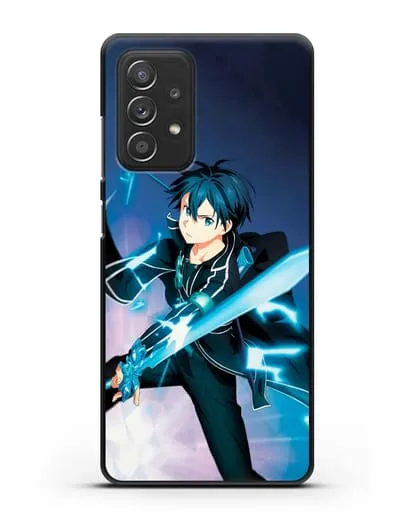 Чехол аниме Мастера меча онлайн - Черный мечник Кирито силиконовый для Samsung Galaxy A53
