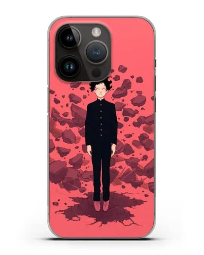 Чехол аниме Моб психо 100 - Телекинез Моба силиконовый для iPhone 14 Pro