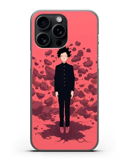 Чехол аниме Моб психо 100 - Телекинез Моба силиконовый для iPhone 15 Pro Max